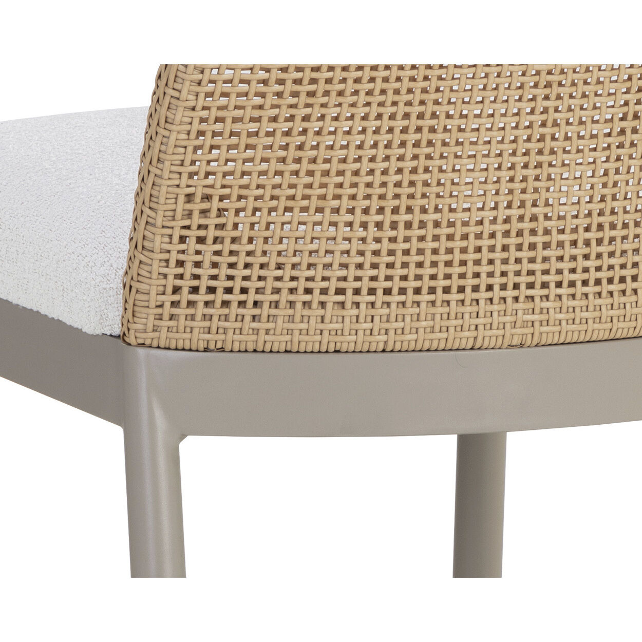 Calandri 36 inch Greige / Louis Cream Outdoor Counter Stool in Natural / Louis Cream